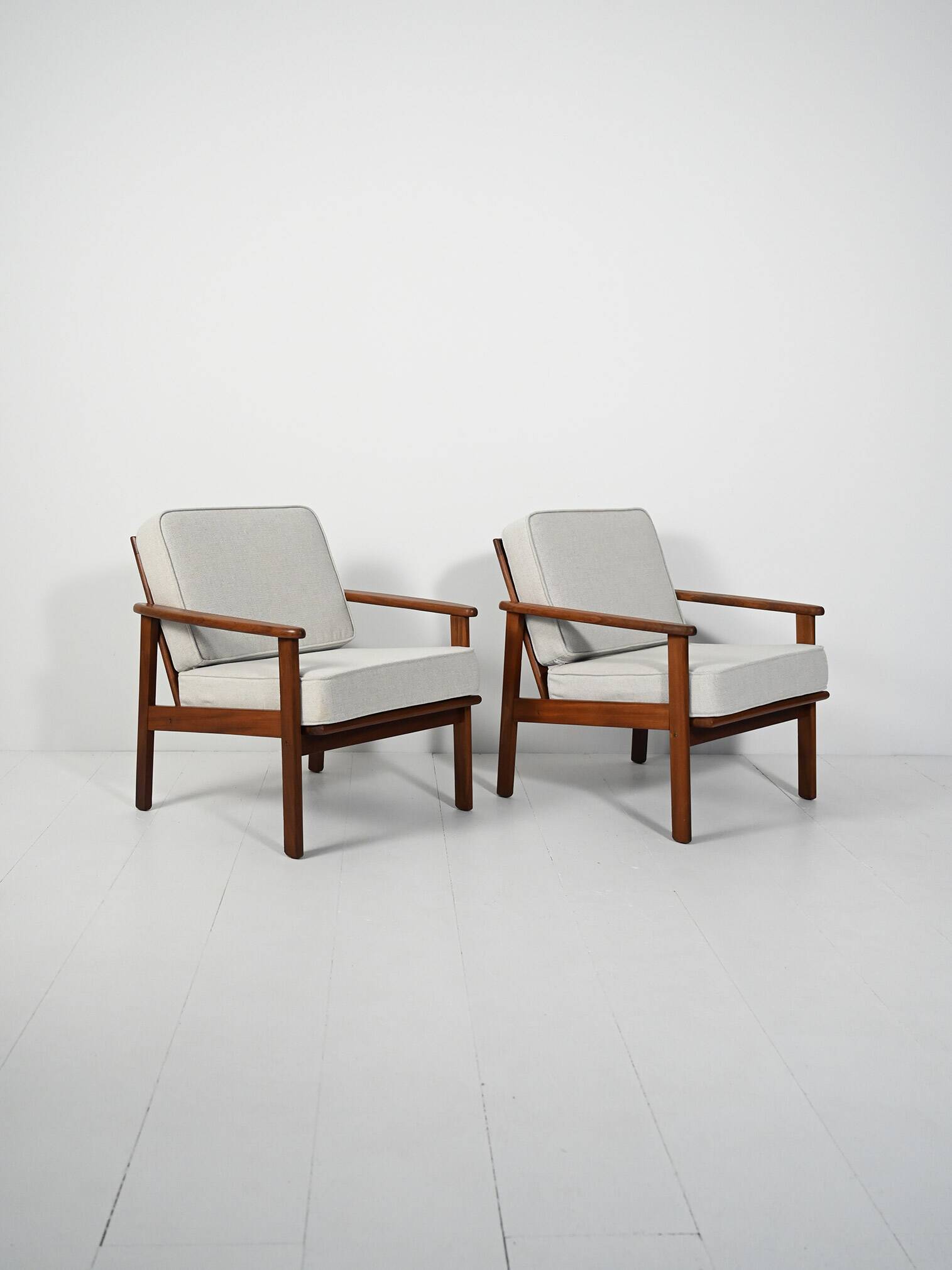 Pair of Danish teak armchairs