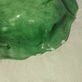 Large cabbage leaf plate Gerber – French barbotine – decorative piece