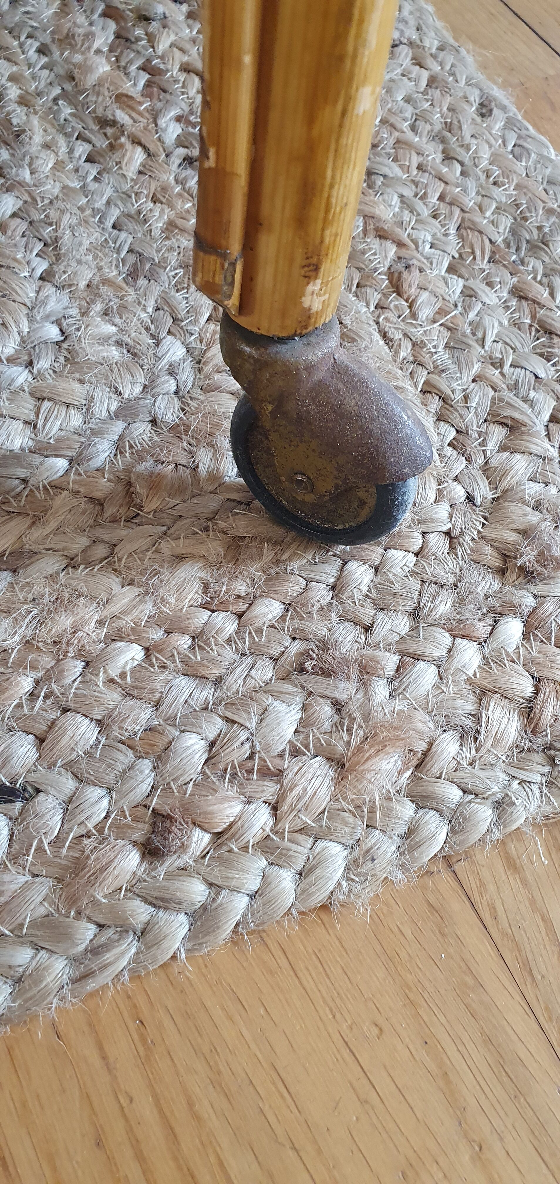 Serving table in rattan