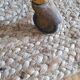 Serving table in rattan