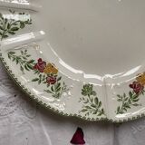 Round serving dish in Sarreguemines polychrome ironstone, Golden Sun model