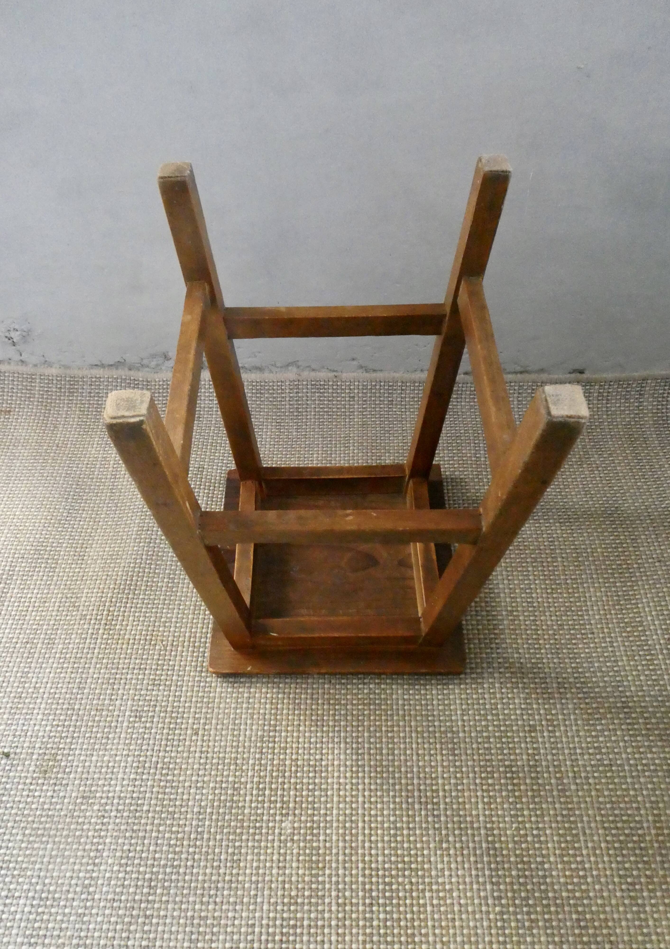 Wooden workshop stool, 50s-60s