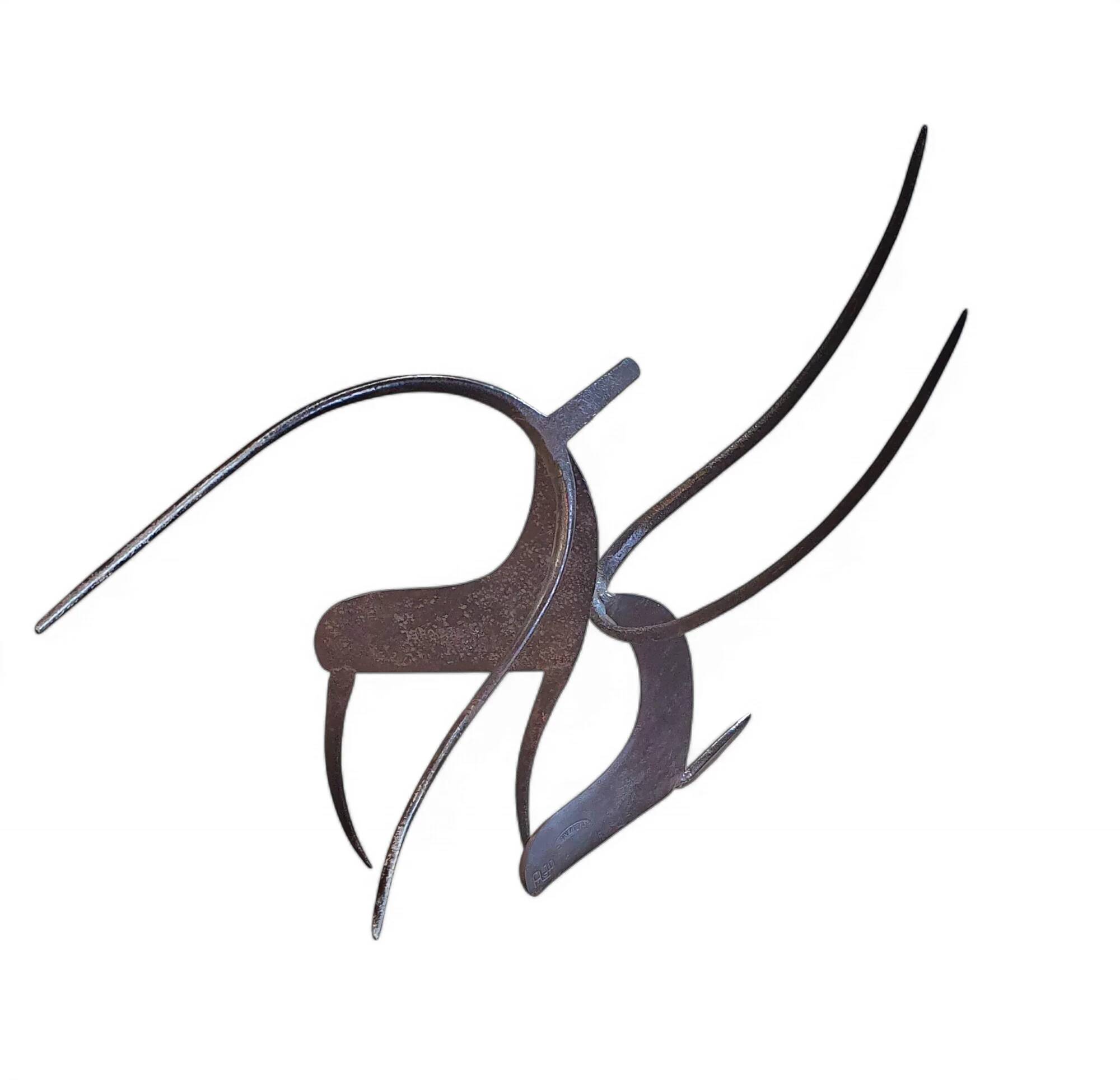 Iron sculpture signed AJP / Levens 1960s Jean Pierre Augier