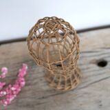 Vintage rattan hat rack