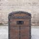 Chest or travel trunk in wood and wrought iron, 18th century