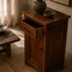 Rustic Walnut Bedside Cabinet, 1980s