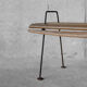 Stool with minimalist wood and metal slats