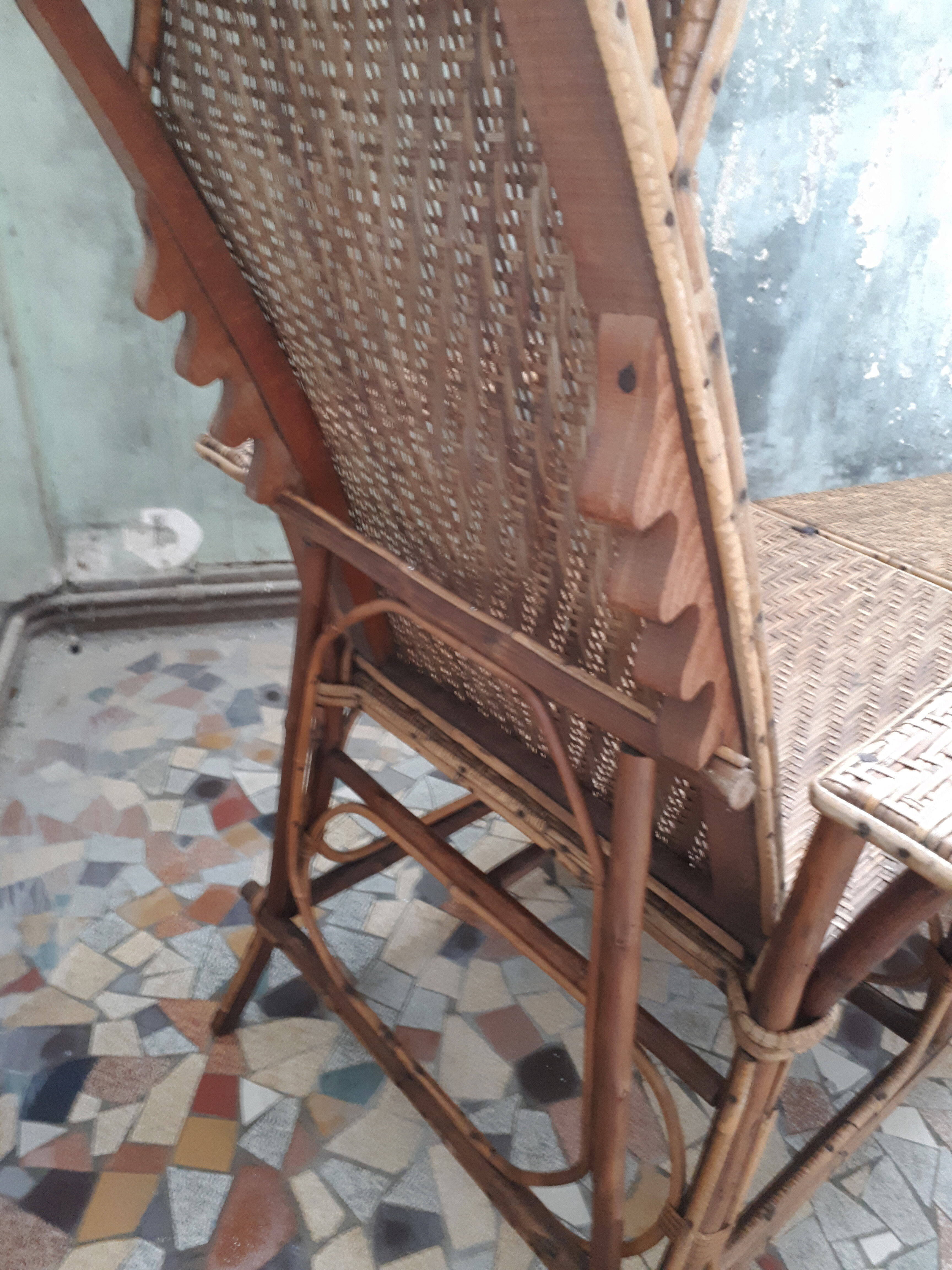 Lounge chair vintage rattan