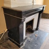Belgian black marble fireplace without veining