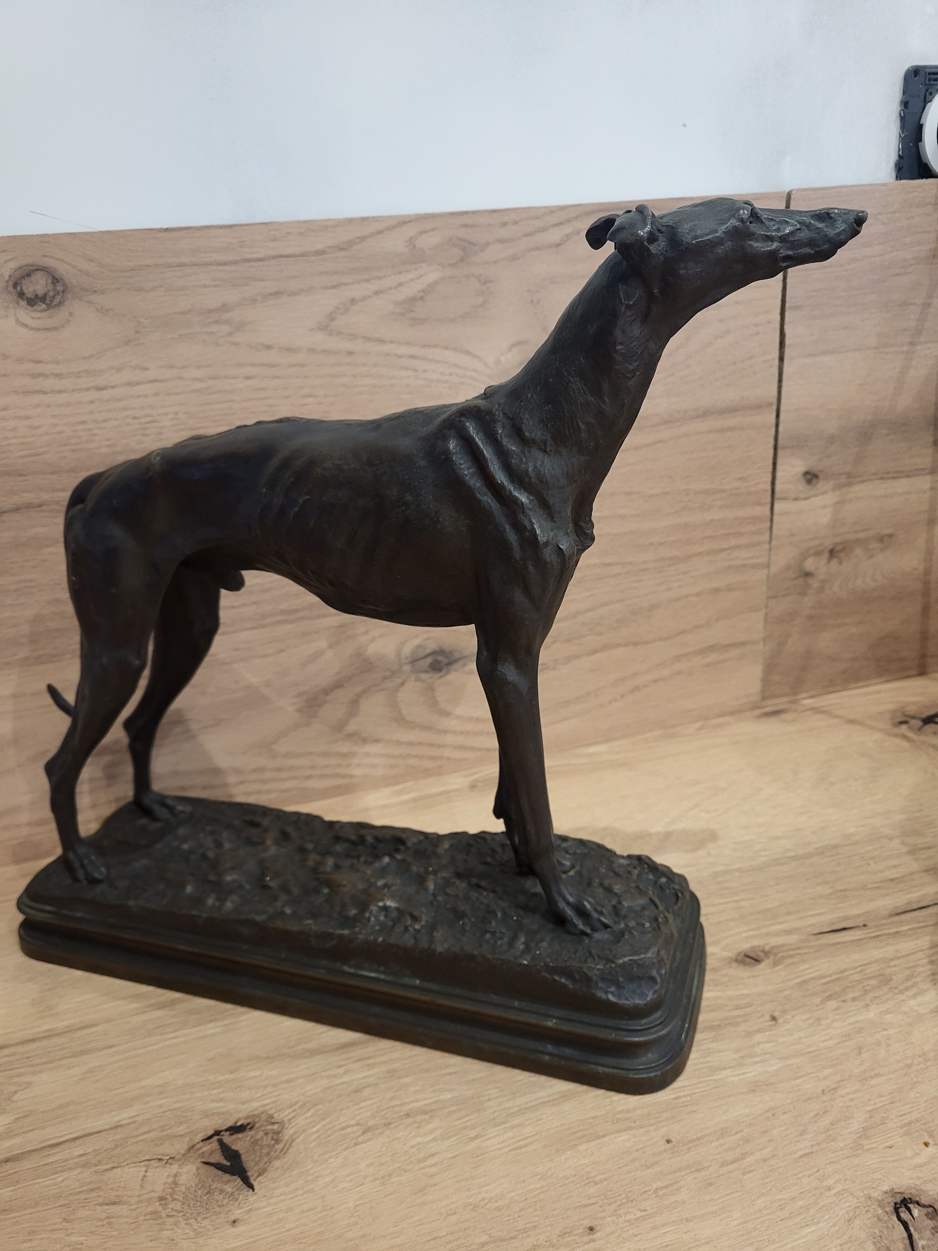 Bronze sculpture of a Greyhound