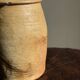 Large matte stoneware oval pot with beige handle H21 D12