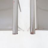 Set of 4 gray metal chairs in the style of Starck's "Von Vogelsans" model