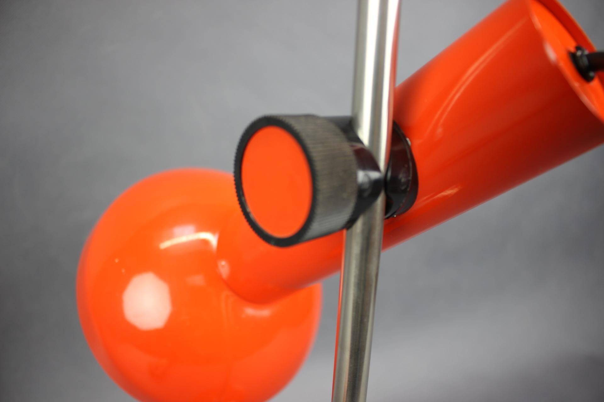 1970s German Orange Adjustable Desk Lamp Bauhaus Style