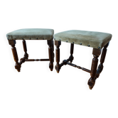 Pair of vintage Dutch stools with a patina – Wabi-Sabi spirit
