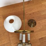 Opal globe lantern chandelier 3 lights