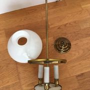 Lustre lanterne globe opaline 3 lumières