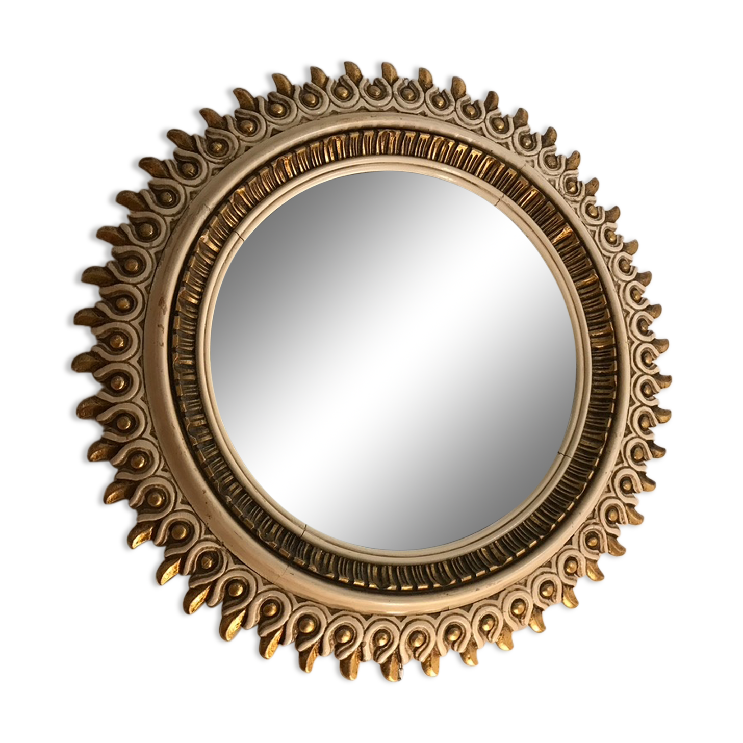 Mirror sun wood 75cm circa 1960