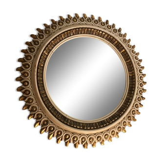 Miroir soleil bois 75cm circa 1960