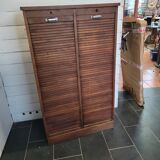 Double oak curtain file cabinet