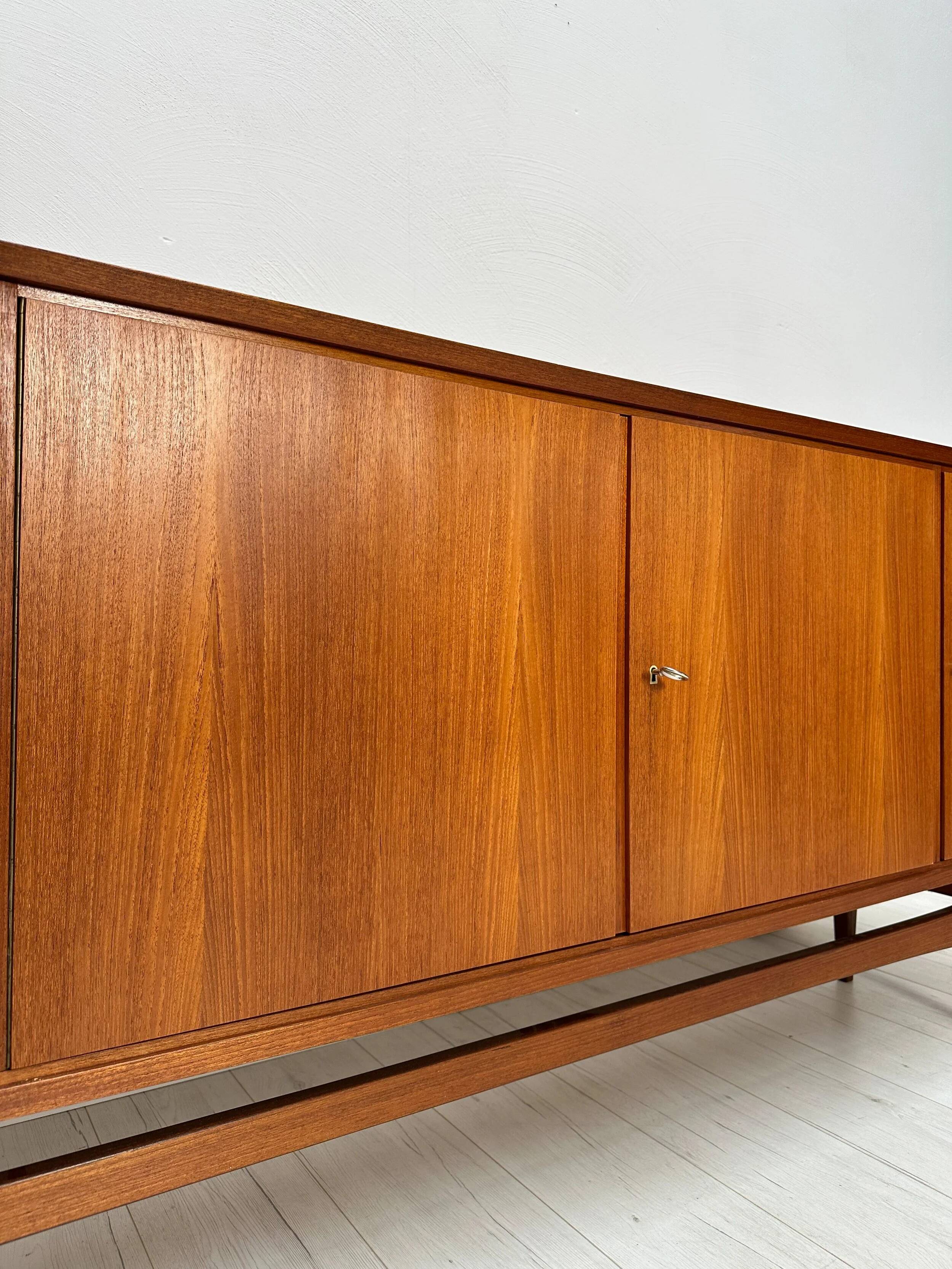 1960s Vintage Large Minimalistic Mid-Century Teak Sideboard