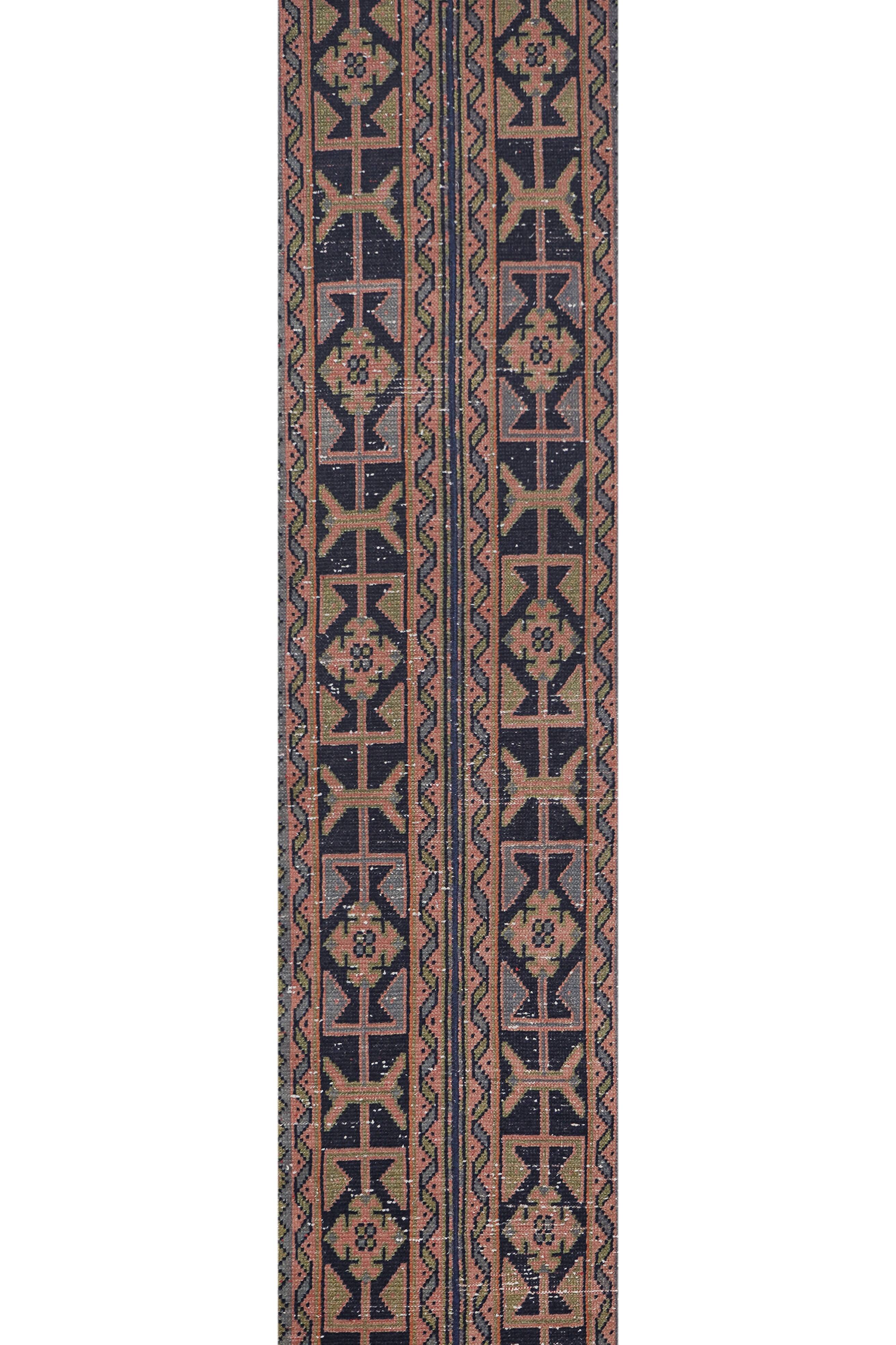 Vintage Turkish Oushak Handwoven Rug 58x667 cm