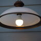 Suspension in white opaline, its edge in aged brass