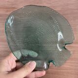 Aquamarine glass fish-shaped bowls