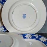 Five dessert plates of Badonviller with flowers