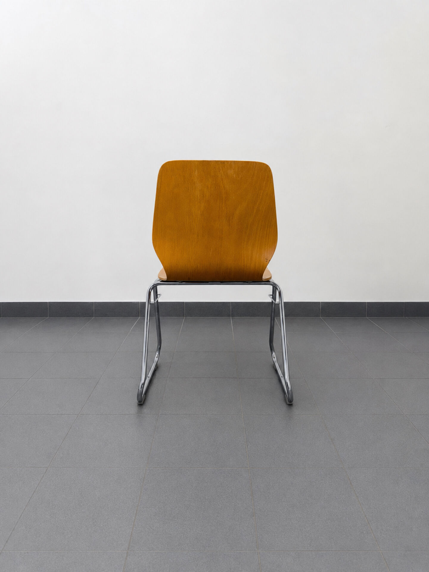 Vintage Casala chair – bent beech – chrome sled base
