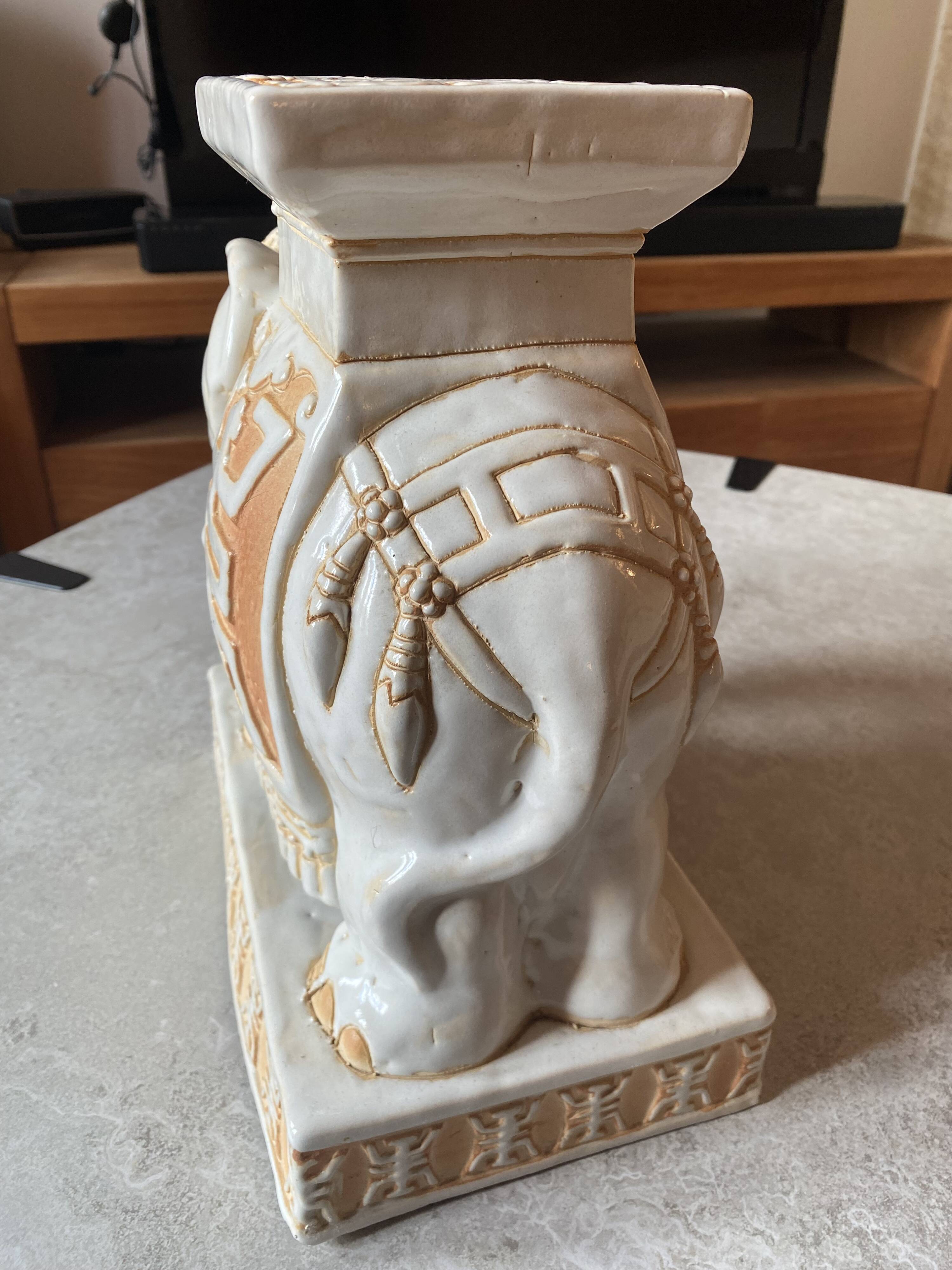 White ceramic elephant