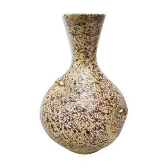 Vase Accolay moucheté jaune et marron