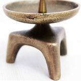 Brutalist bronze candle holder