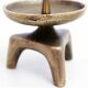 Brutalist bronze candle holder
