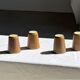 Lot de 5 tasses/mugs vintage en grès émaillé brun miel Grès Village H9 D8