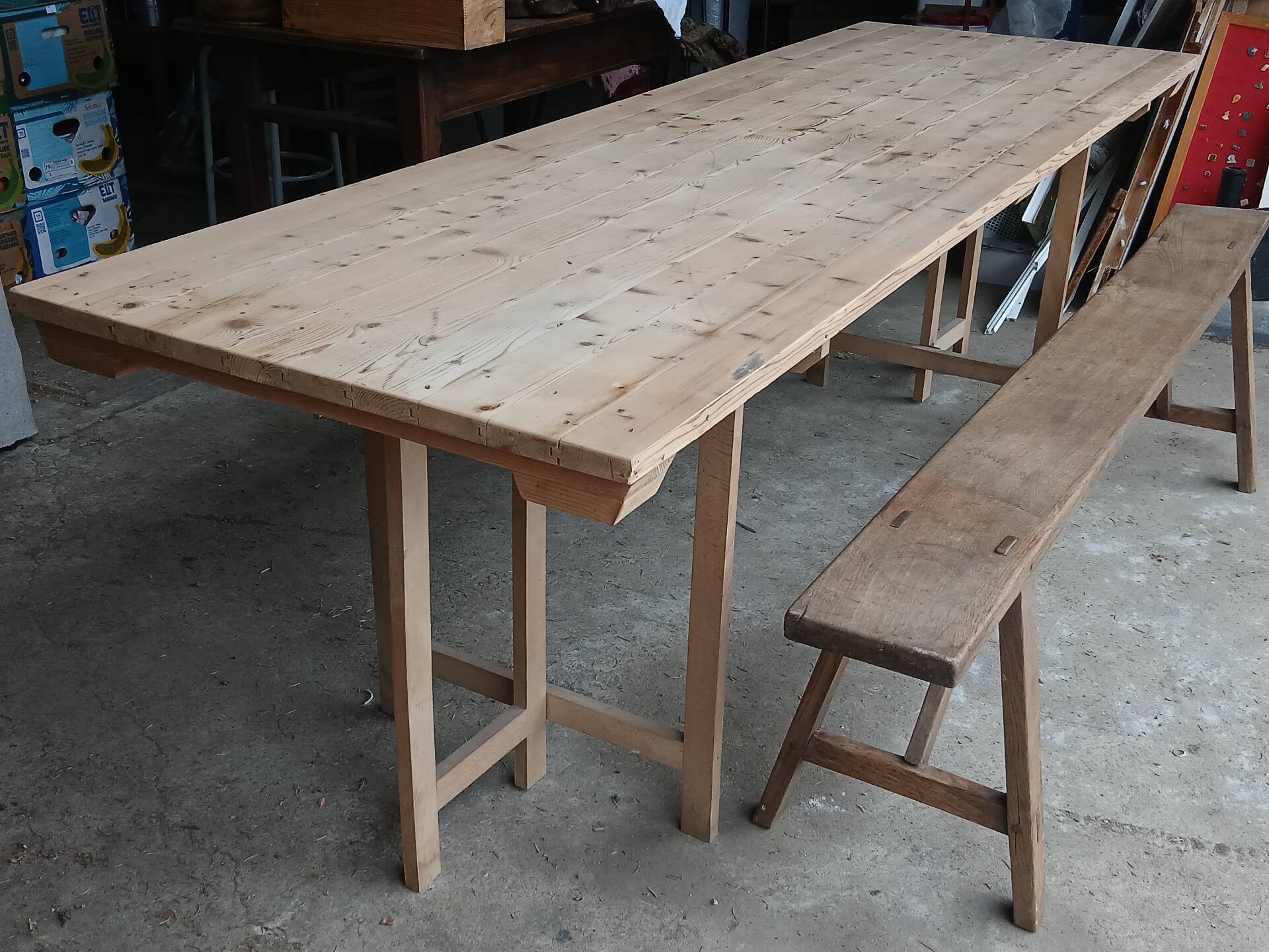 Table de ferme pliante 250 cm, 8/10 personnes
