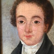 Oil on canvas mounted on panel "portrait of a young man" 19th century
