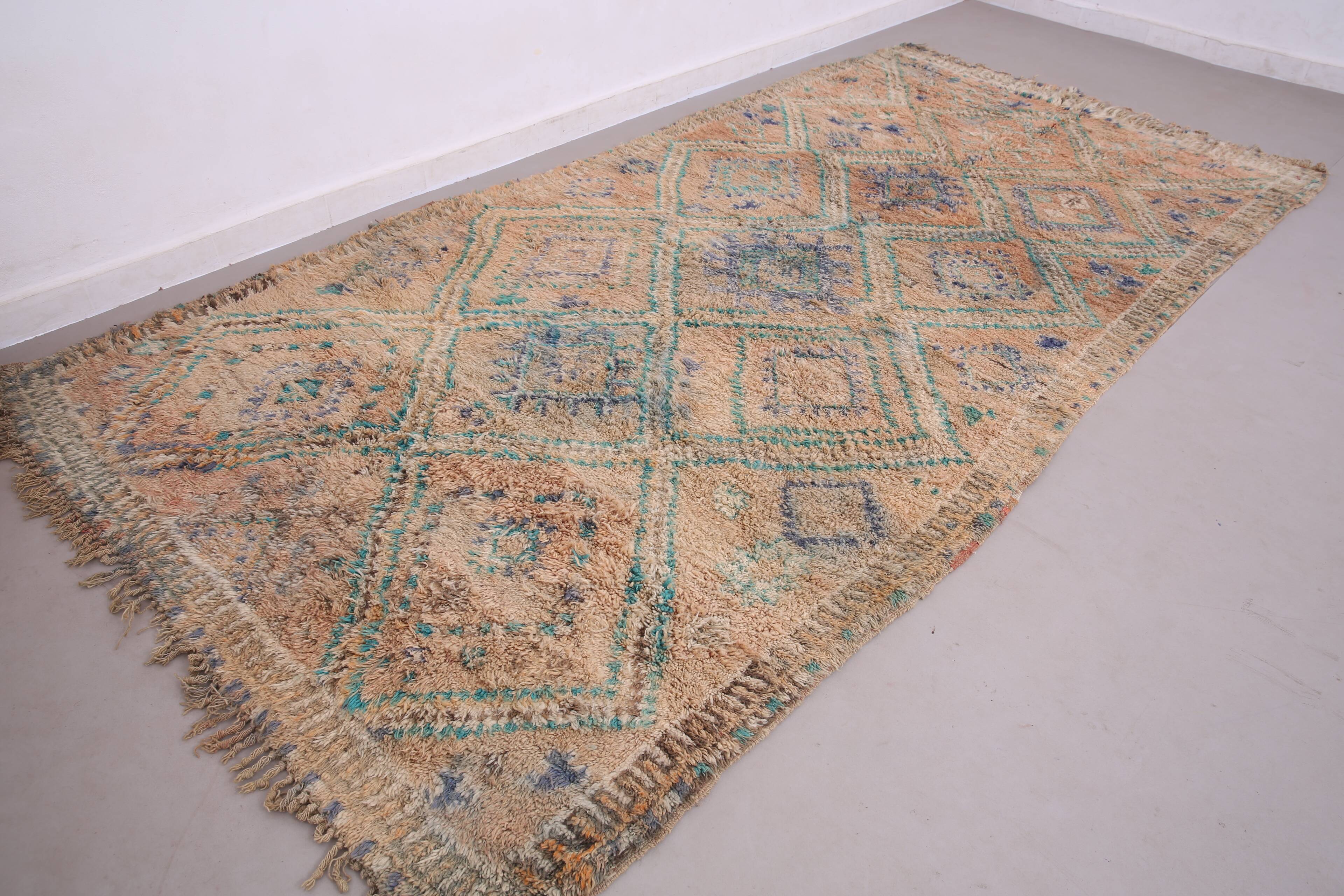 Peach Vintage Moroccan Rug 183 x 357 cm - Berber Wool Rug - Handmade Rug