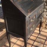 Louis XV style scriaban lacquered black and beige inside