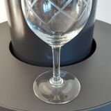 Set of 7 wine glasses engraved 50s