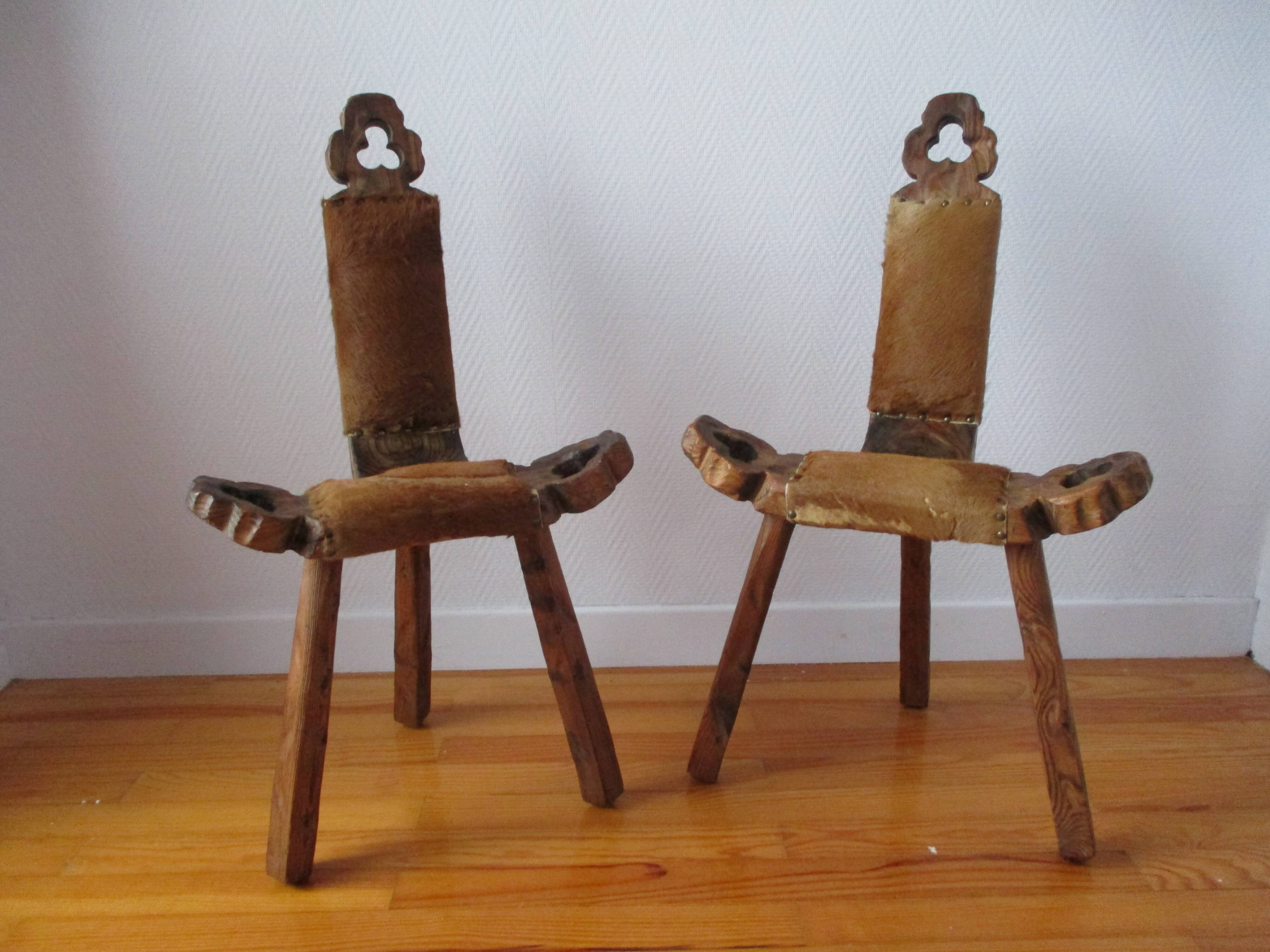 Brutalist tripod stools
