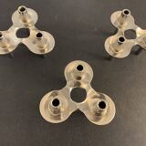 3 metal candlesticks 1970
