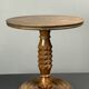 Low wood turned midcentury brutalist side table, Charles Dudouyt style