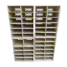 Set of 4 old postal sorting shelves