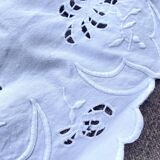 Large antique embroidered tablecloth 190x260