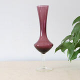 Vase in purple and transparent opaline, vintage
