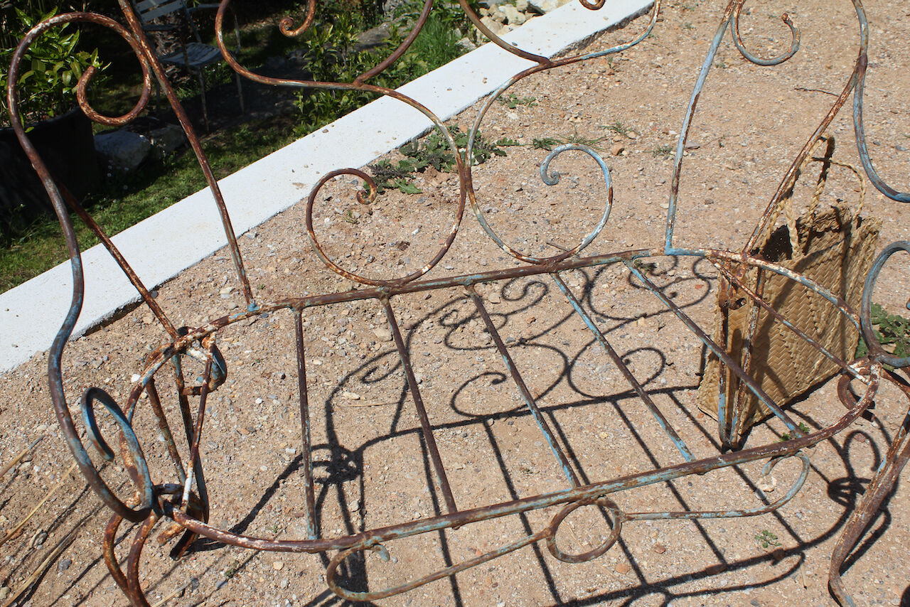 Old wrought iron bench