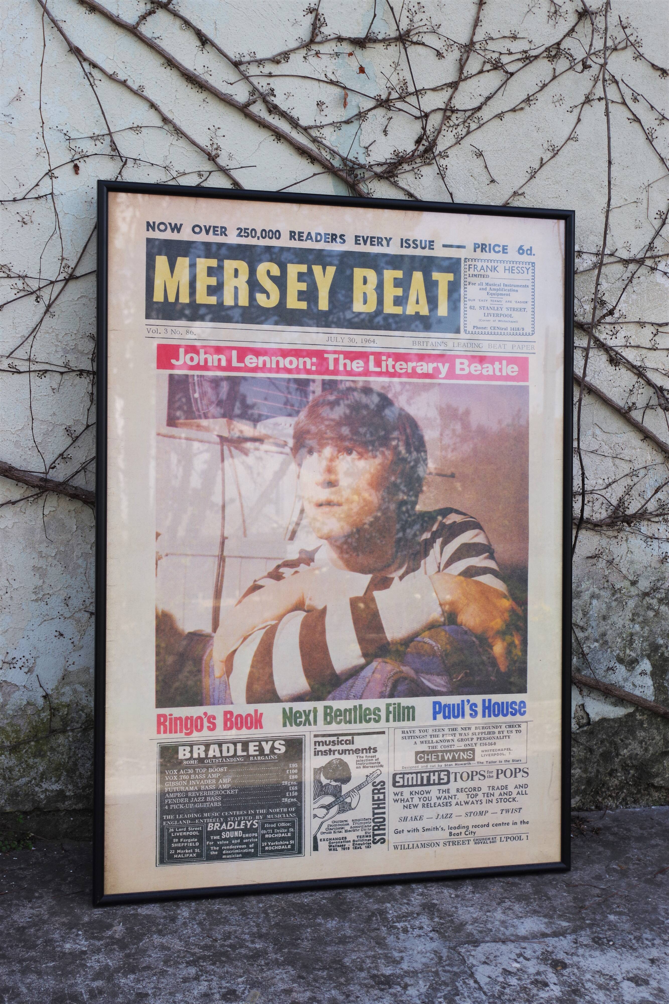 Vintage Beatles poster depicting John Lennon