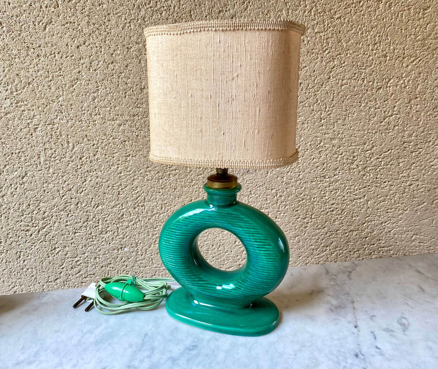 Table lamp in art ceramic Bordeaux