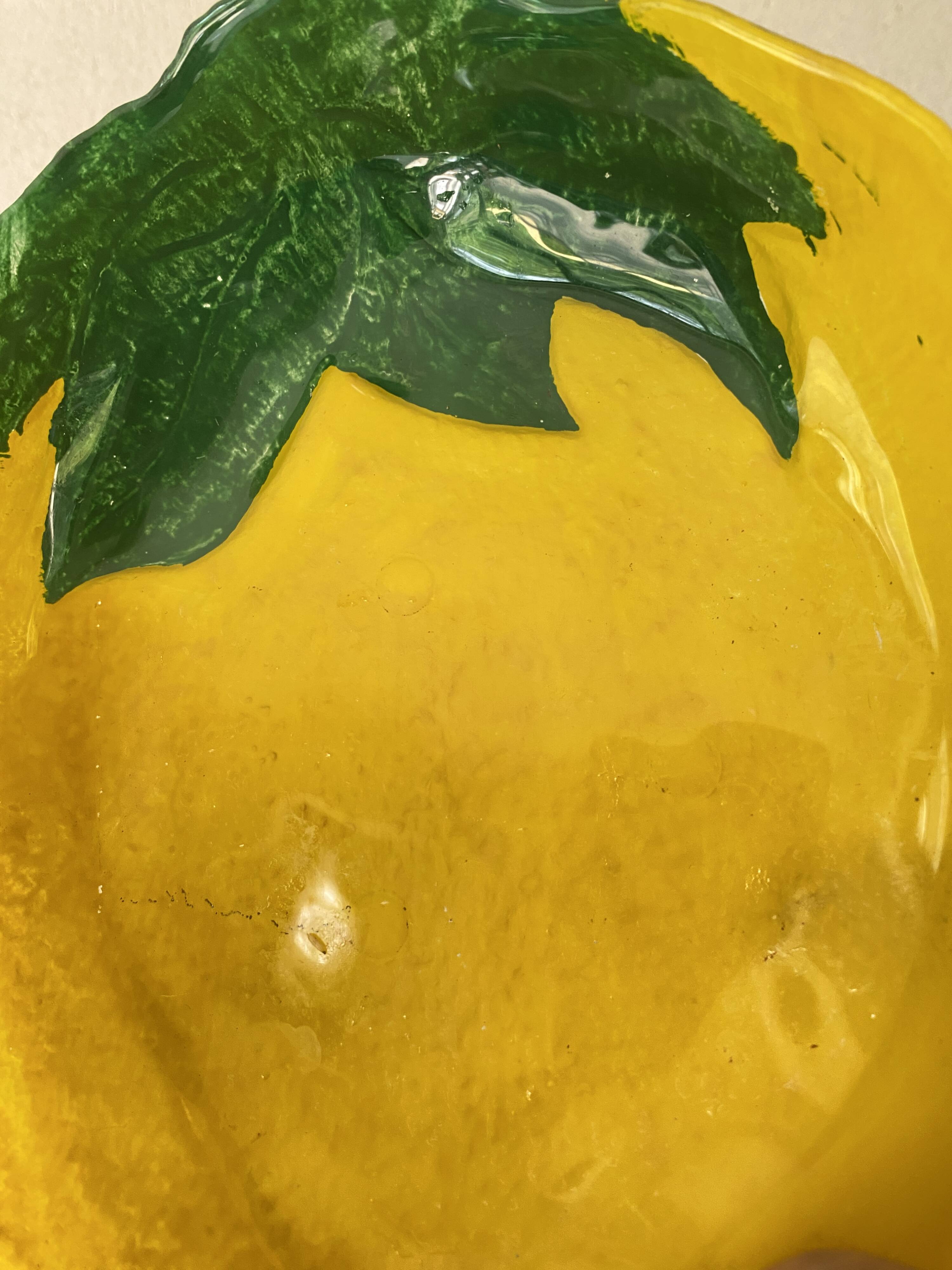 Painted glass dish “le citron”