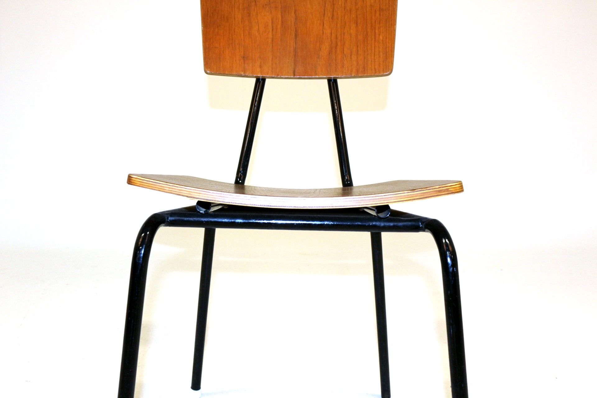 Set of 4 teak and metal chairs, Denmark, 1950